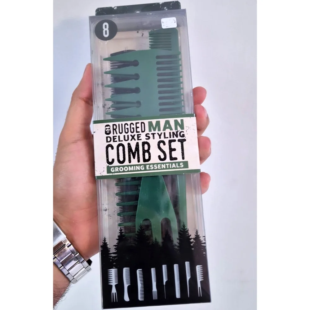 Men's 8pc Deluxe Styling Comb Set By Rugged Man